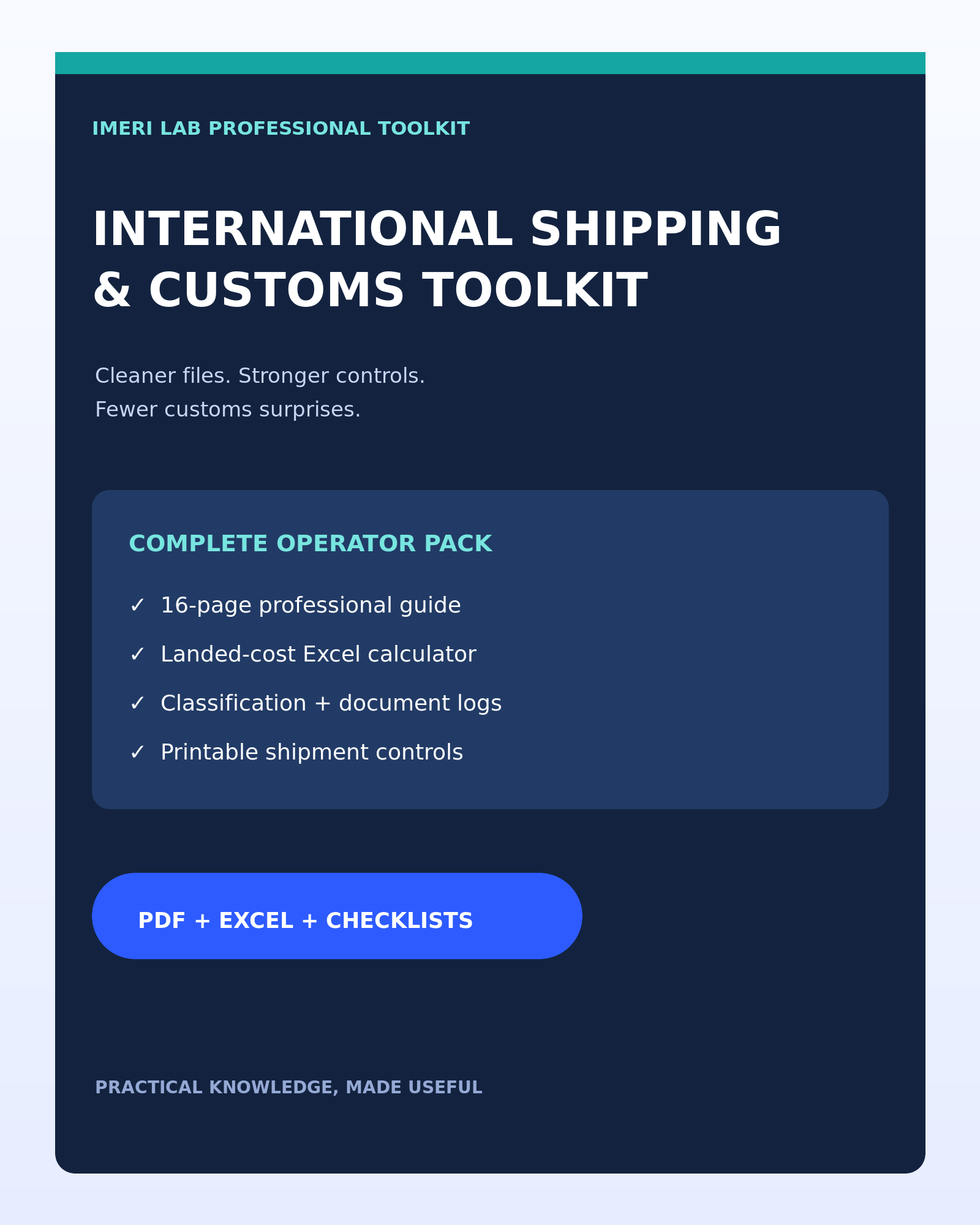 International Shipping & Customs Toolkit digital toolkit cover