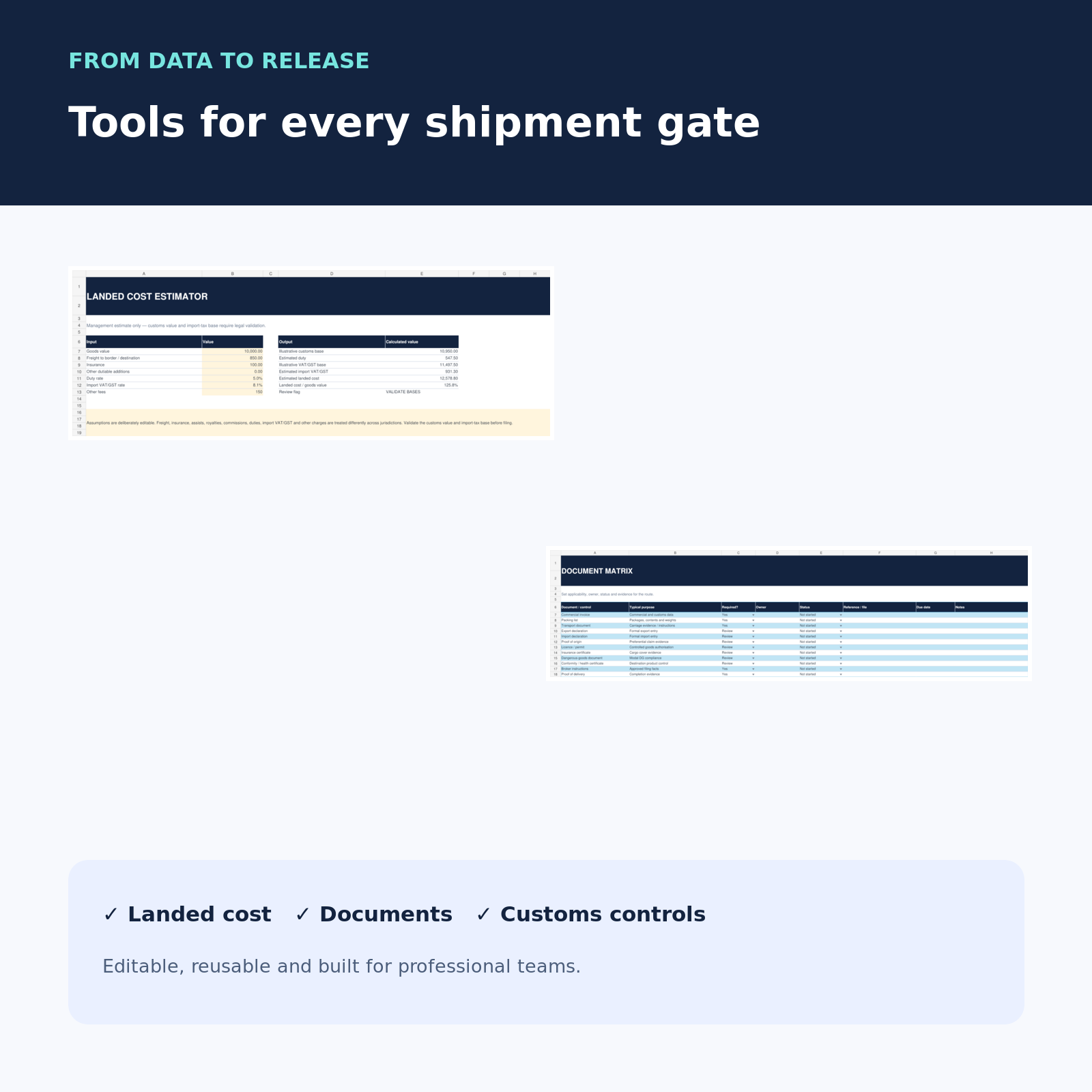 Landed cost and customs control tools preview